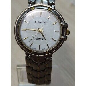 Rumours Japanese Quartz Watch Womens Silver Tone  Round White Dial  Bracelet
